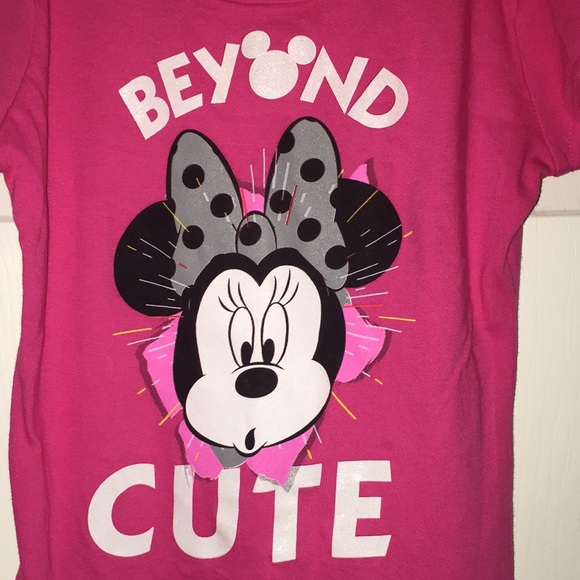 Disney Minnie Mouse Beyond Cute Girls Pink T-Shirt Size Small (6) - Picture 2 of 5